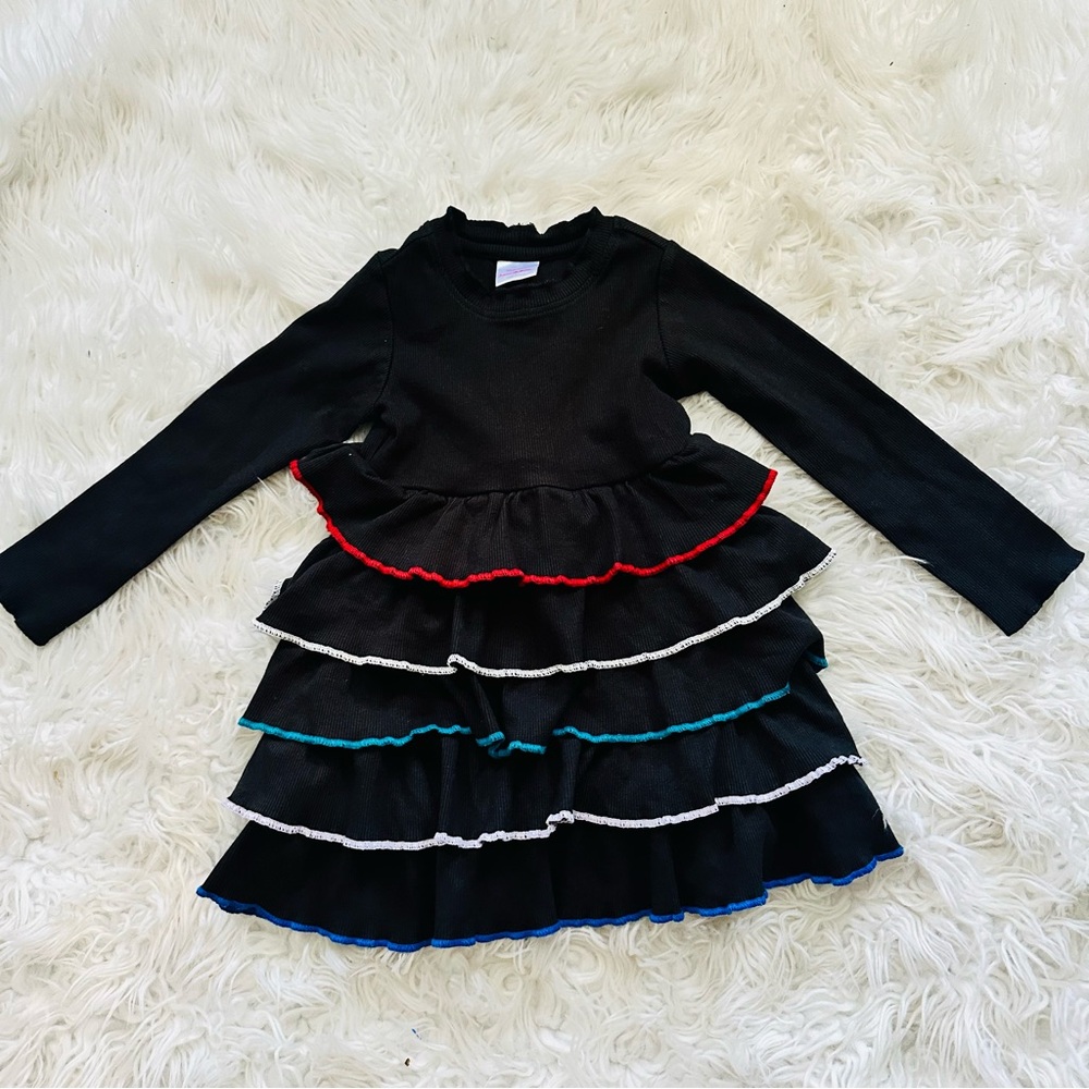 Hanna Andersson Dresses Hanna Andersson Black Ribbed Ruffle Dress